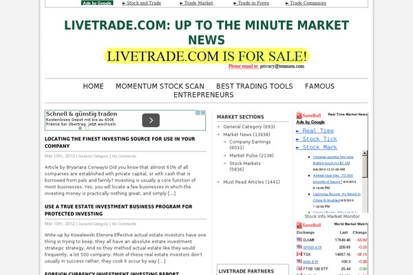 livetrade.com site used Lorem-ipsum