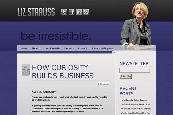 lizstrauss.com site used Liz