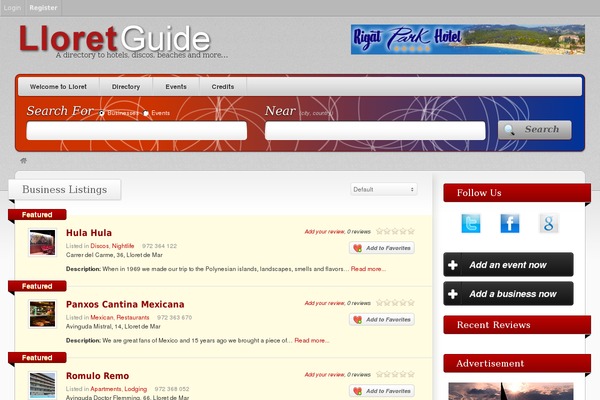 Site using Alfie WP Weather plugin