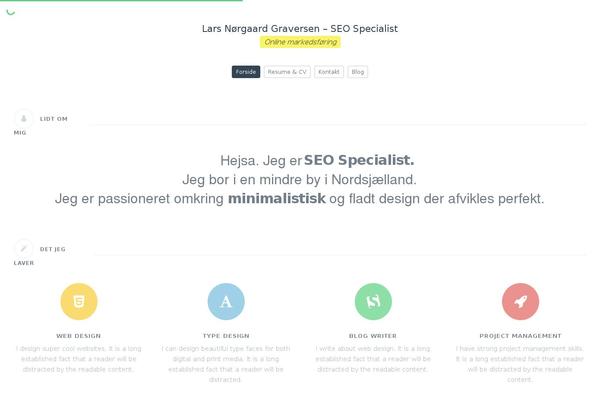 cvCard theme site design template sample
