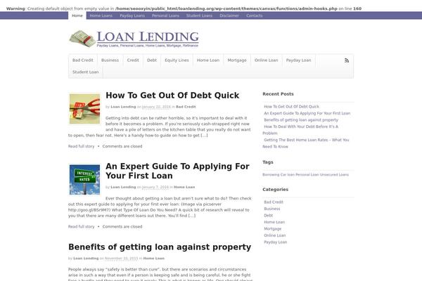 Canvas theme site design template sample