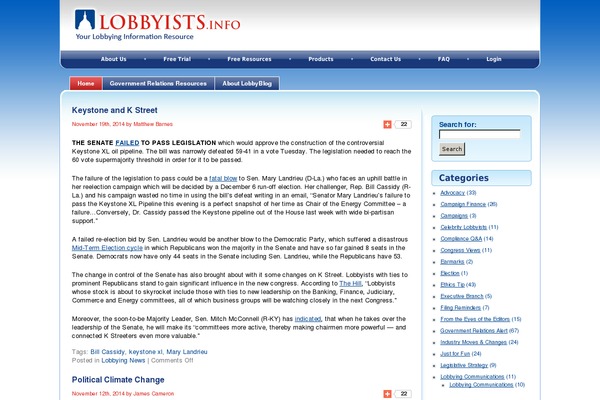 lobbyblog.com site used Lobbyist