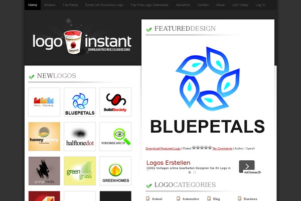 logoinstant.com site used Logoinstantv2