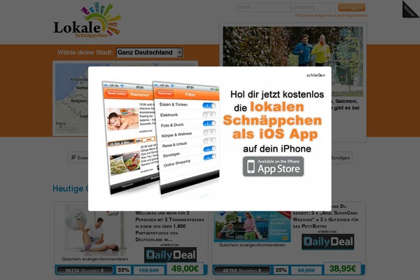 lokale-schnaeppchen.de site used Schnappiletteportal
