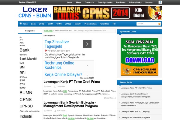 lokercpnsbumn.com site used Newslite