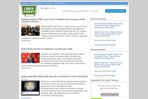 Aggregate theme site design template sample