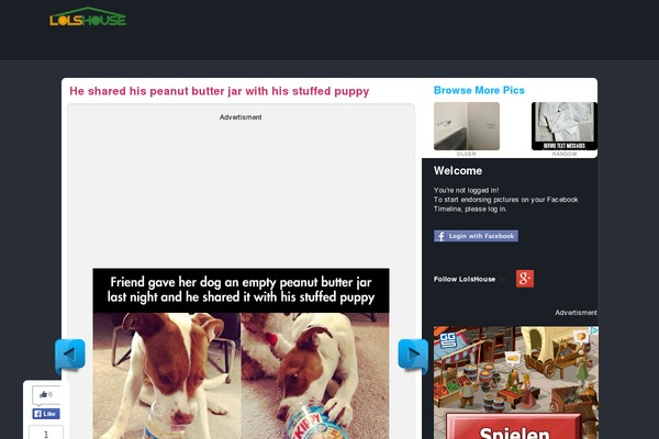 Site using Fb-pop plugin