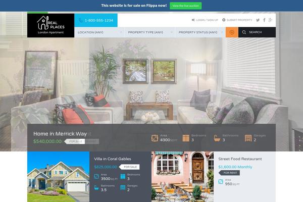 Inspiry-real-places theme site design template sample