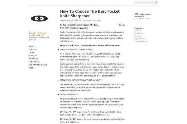 loneiguana.org site used Twenty Twenty-Three