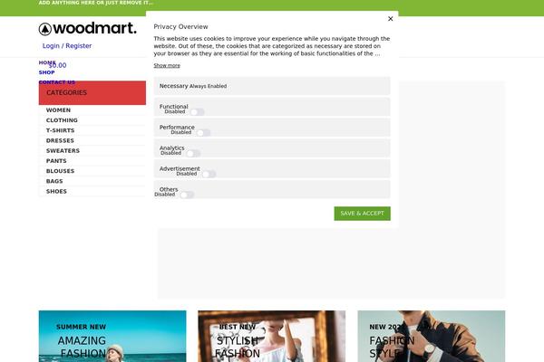 WoodMart theme site design template sample