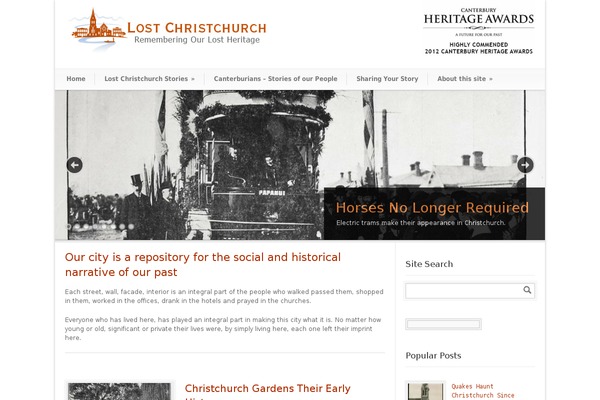 lostchristchurch.org.nz site used Modernize v3