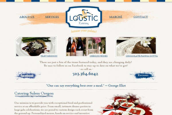 loustic.com site used Loustic-catering