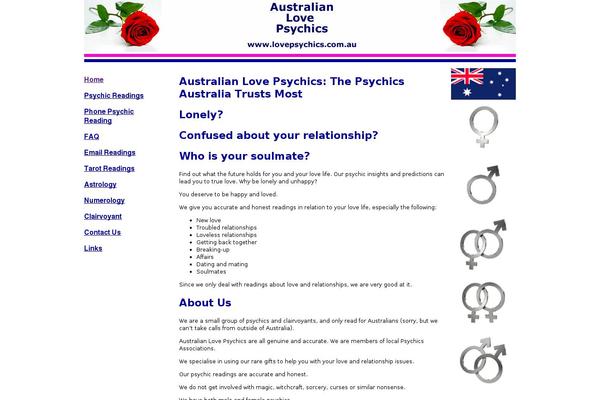 lovepsychics.com.au site used Lovephysics