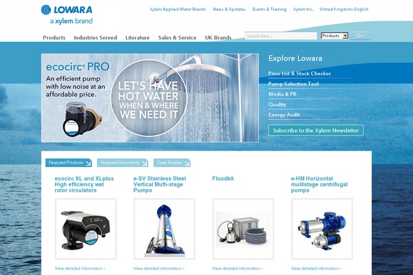 lowara.co.uk site used Xylemrcw
