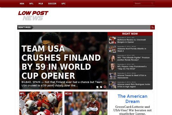 Gameday theme site design template sample