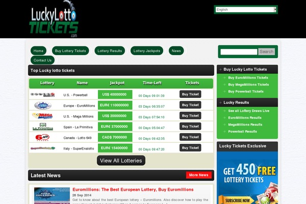 Lotto theme site design template sample