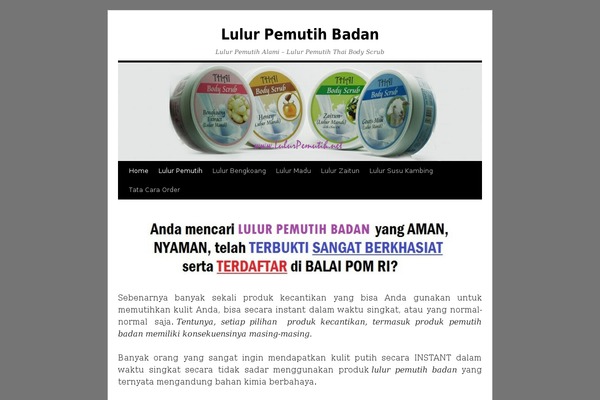 lulurpemutih.net site used Landingblog