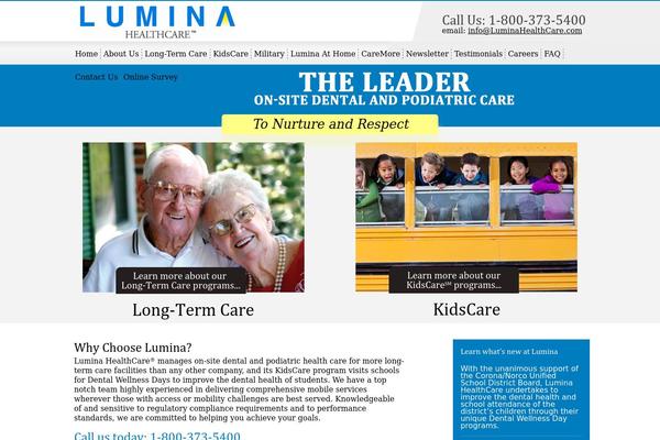 Lumina theme site design template sample
