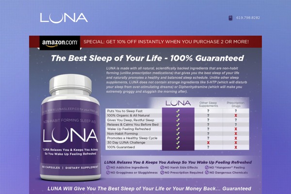 luna theme site design template sample