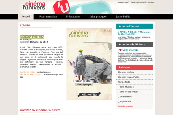 lunivers.org site used Univers