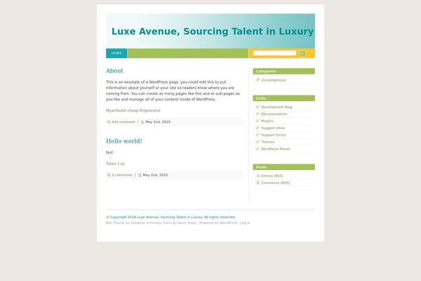 Default theme site design template sample