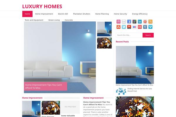 Glamour theme site design template sample