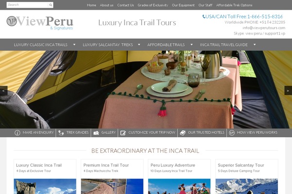 luxuryincatrailtours.com site used Viewperutours