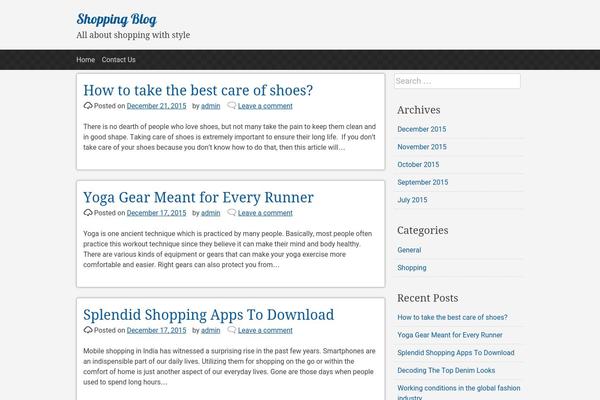 pacify theme site design template sample