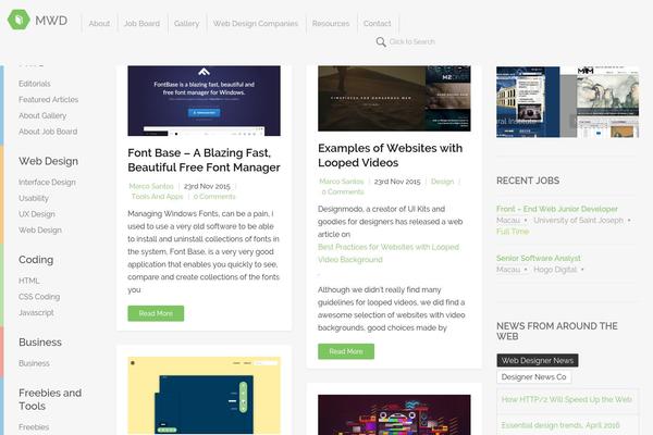Site using Easy Portfolio plugin