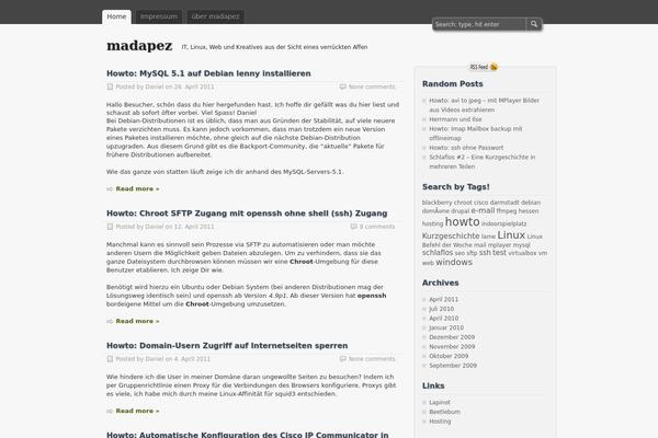 zBench theme site design template sample