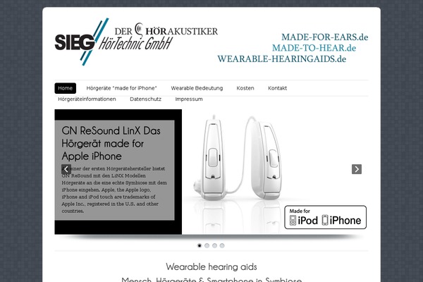 made-for-ears.de site used Colorway Theme