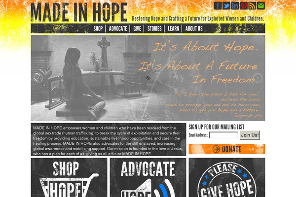 madeinhope.org site used Mih