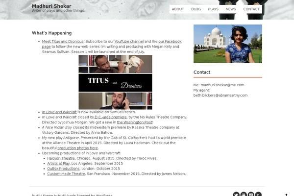 Fruitful theme site design template sample