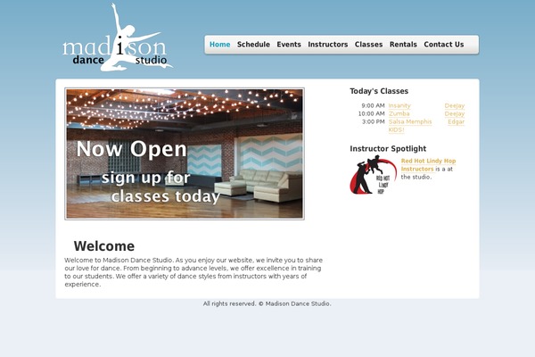 Madison theme site design template sample