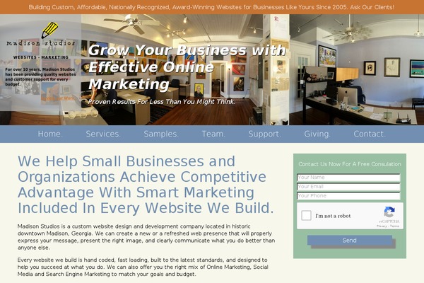 Site using Easy Testimonials plugin