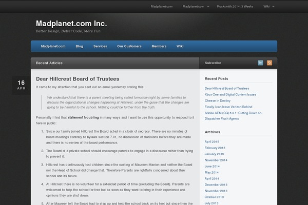 Site using BlogText plugin