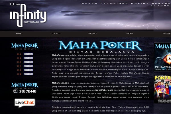 mahapoker.co site used Infinity-group