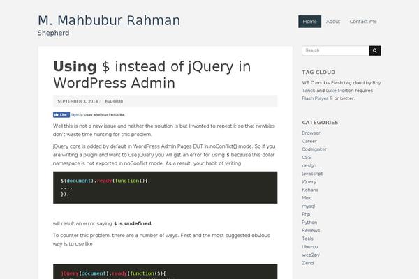 Site using Twiget Twitter Widget plugin