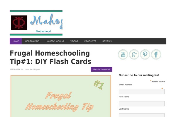 mahoganyhomemaker.com site used Metro Pro