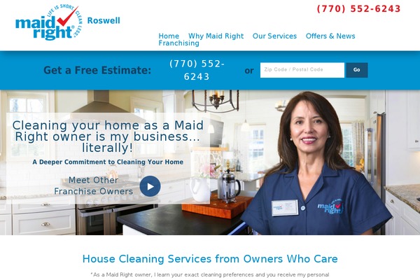 maidrightnorthfulton.com site used Maid-right-theme