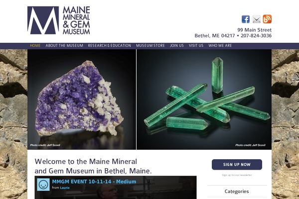 mainemineralmuseum.com site used Mmgm-rwd