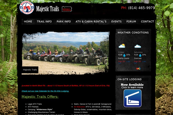 majestictrails.com site used Sport and Grunge