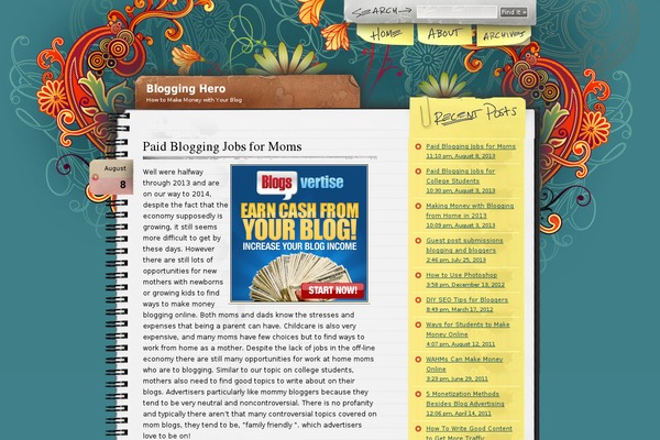 Notepad Chaos theme site design template sample