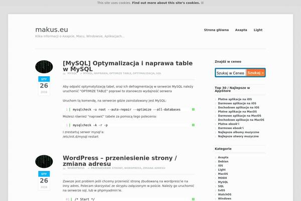 Site using Implied Cookie Consent plugin