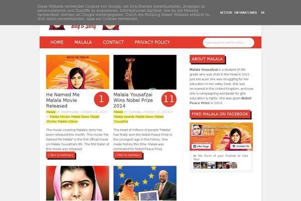 malala-yousafzai.com site used LightBlog