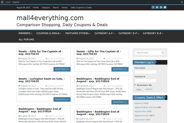 WP FanZone theme site design template sample