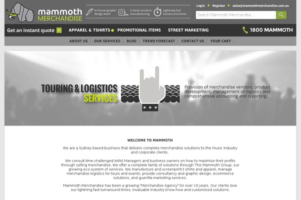 mammothmerchandise.com.au site used Attractive