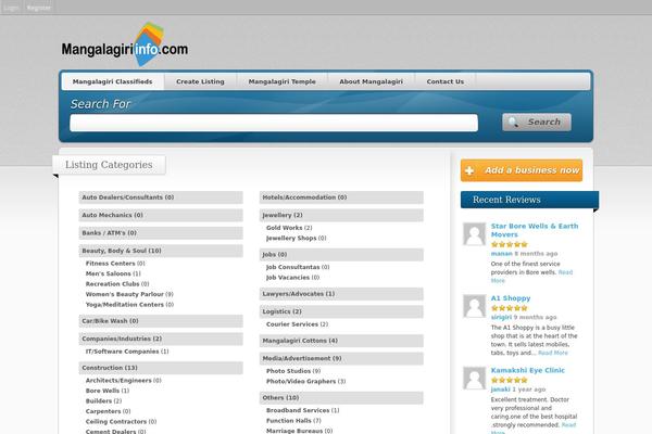 Vantage theme site design template sample