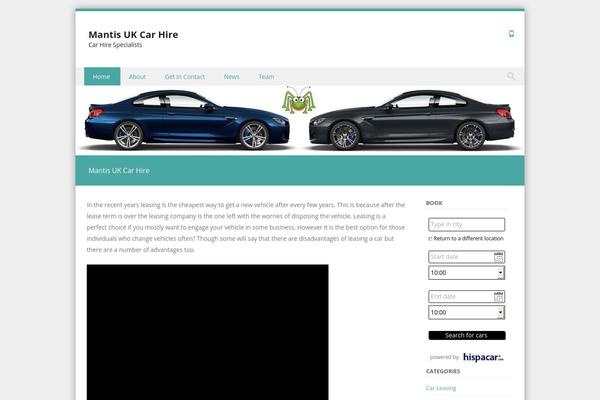 Site using car rental booking engine by Hispacar plugin