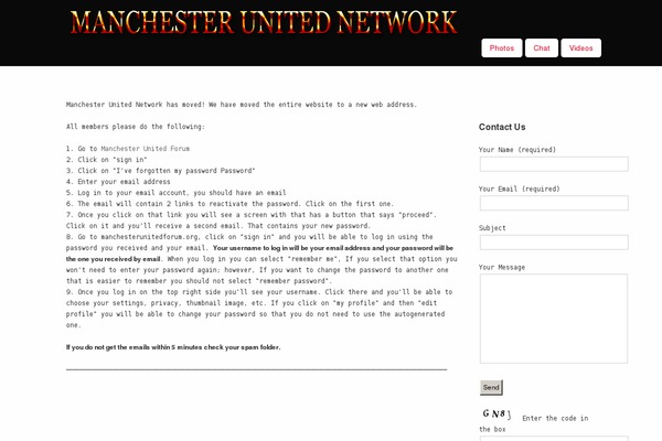 manutdnetwork.com site used Striking